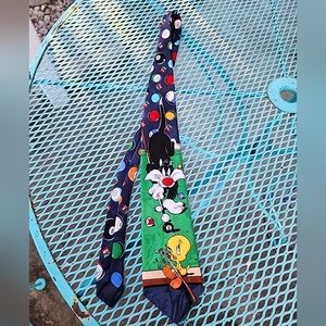 Vintage 1995 Looney Tunes Tie Billiards Sylvester And Tweety
